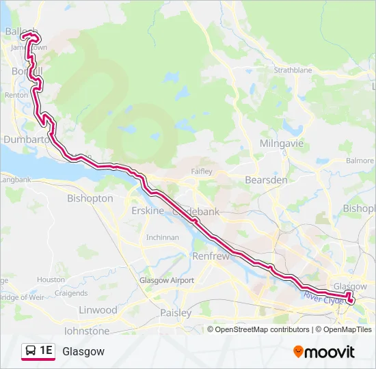 1E Bus Line Map