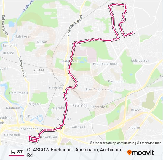 87 bus Line Map