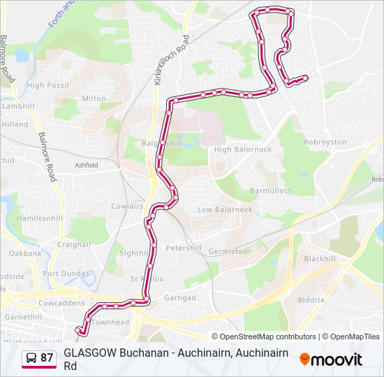 87 Bus Line Map