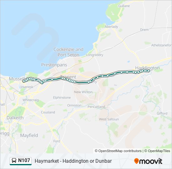 N107 bus Line Map