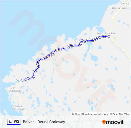 W2 Bus Line Map