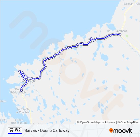 W2 Bus Line Map