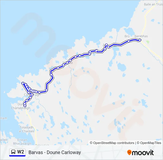 W2 Bus Line Map
