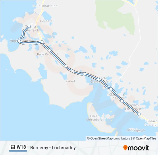W18 Bus Line Map