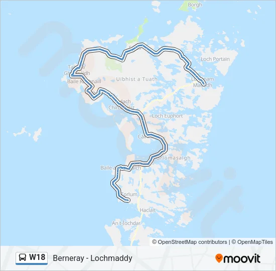W18 Bus Line Map