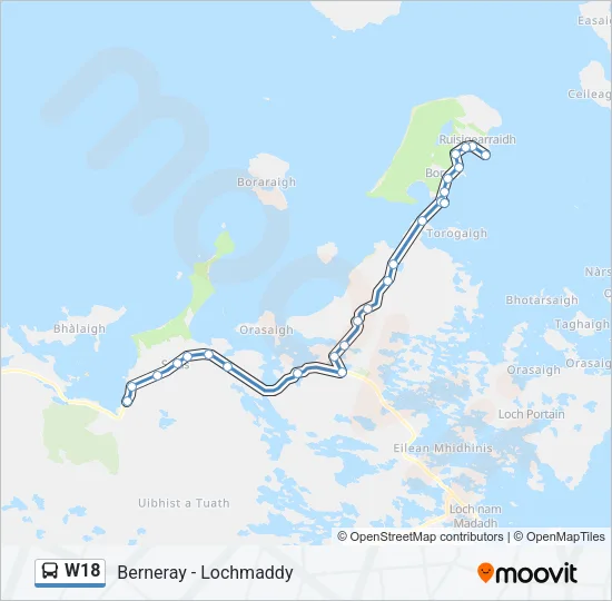 W18 Bus Line Map