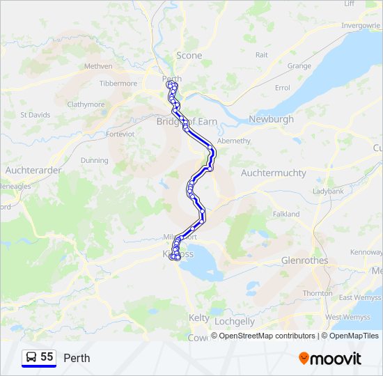 55 Bus Line Map