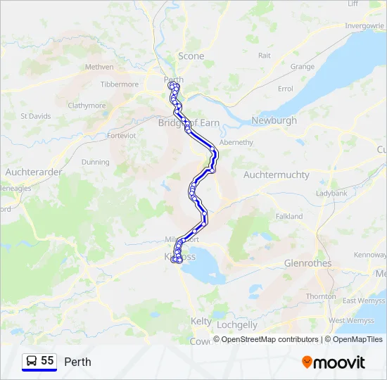 55 Bus Line Map