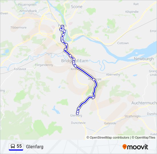 55 Bus Line Map