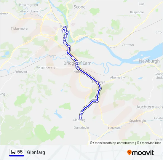 55 Bus Line Map