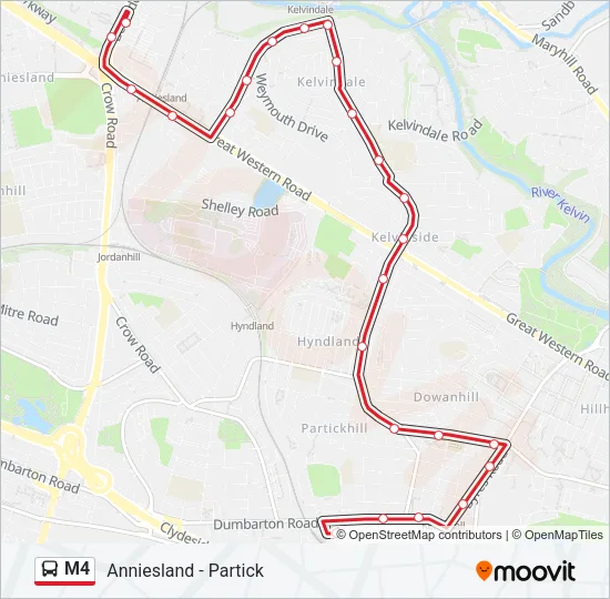 M4 Bus Line Map