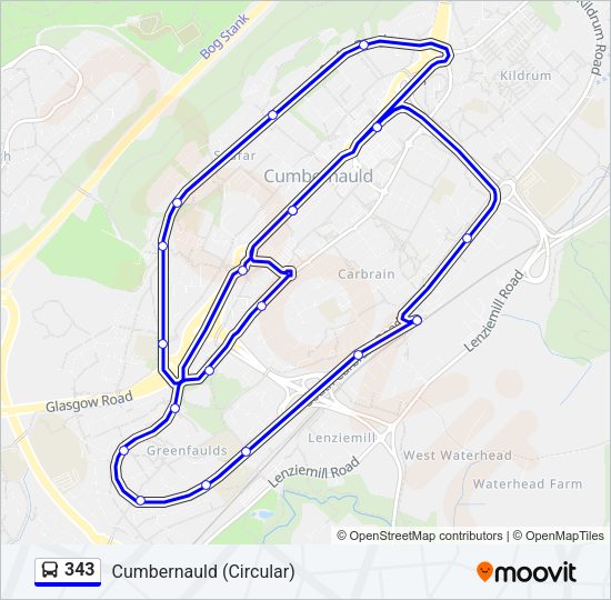 343 Bus Line Map