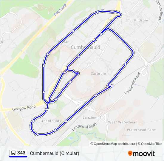 343 Bus Line Map