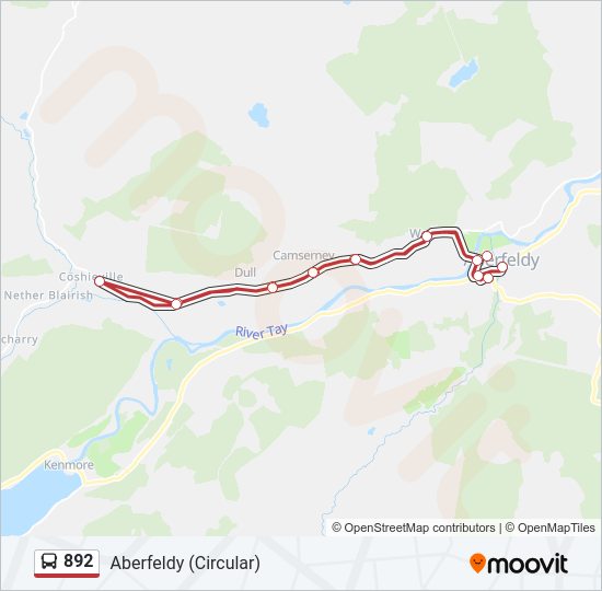 892 bus Line Map