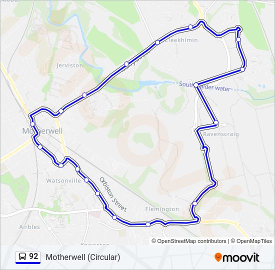 92 Bus Line Map