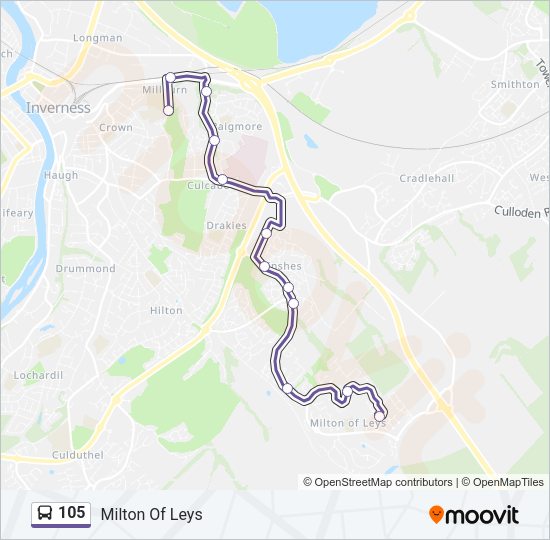 105 Bus Line Map