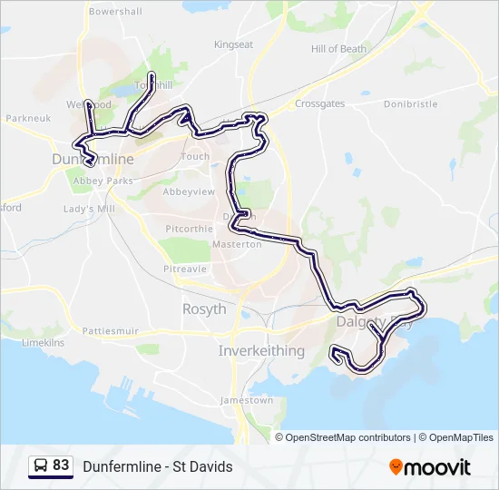 83 Bus Line Map