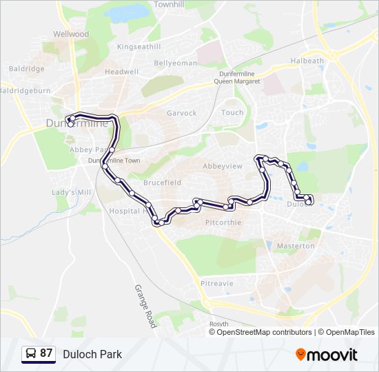 87 Bus Line Map
