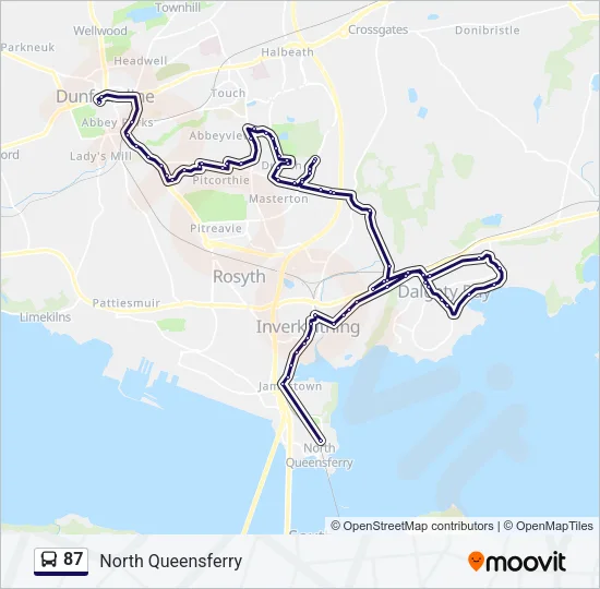 87 Bus Line Map
