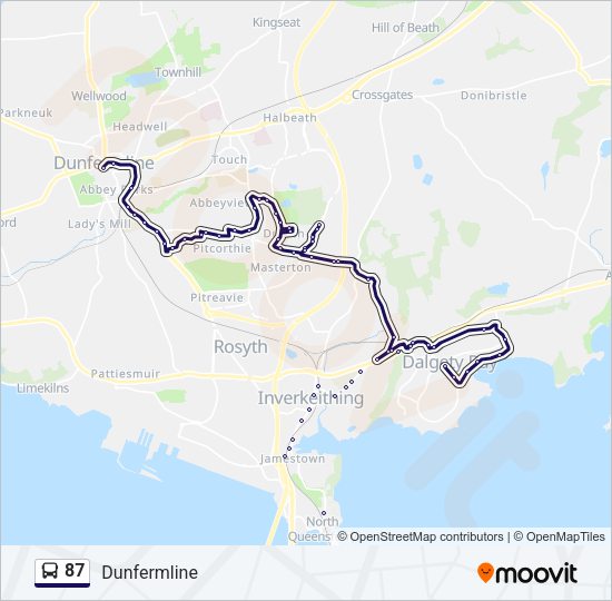 87 Bus Line Map