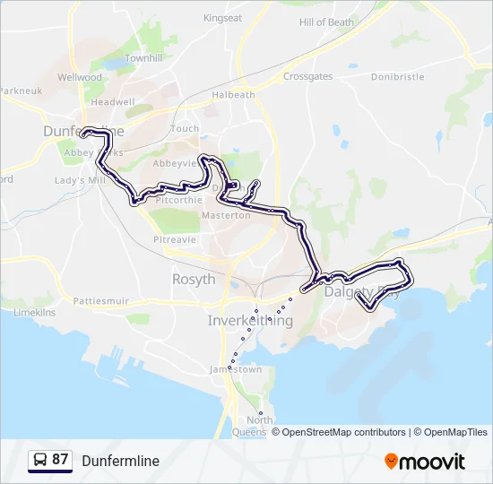87 Bus Line Map