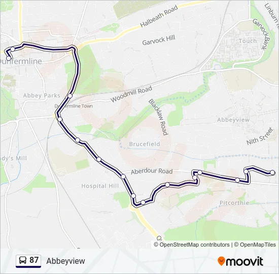 87 Bus Line Map