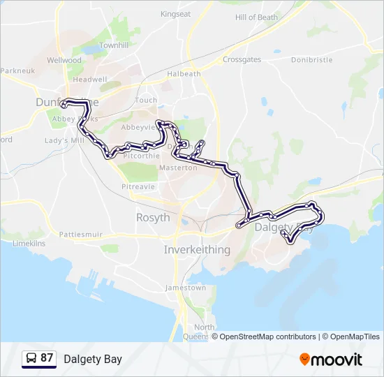 87 Bus Line Map