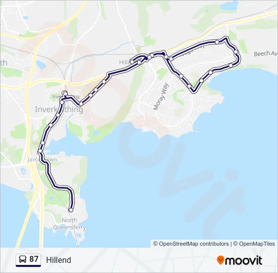 87 Bus Line Map