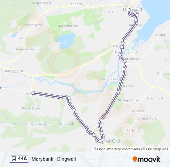 44A Bus Line Map