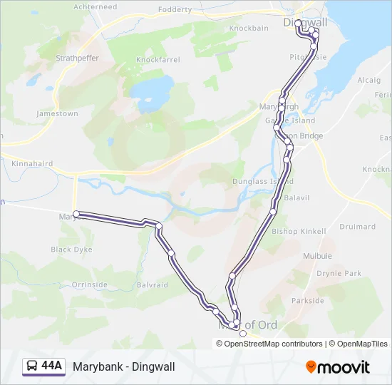 44A Bus Line Map