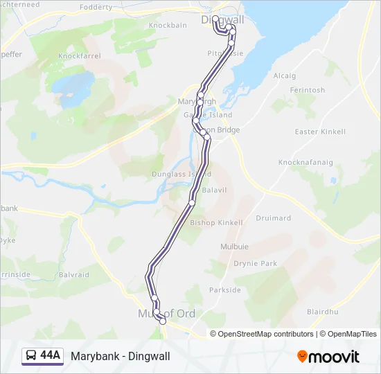 44A Bus Line Map