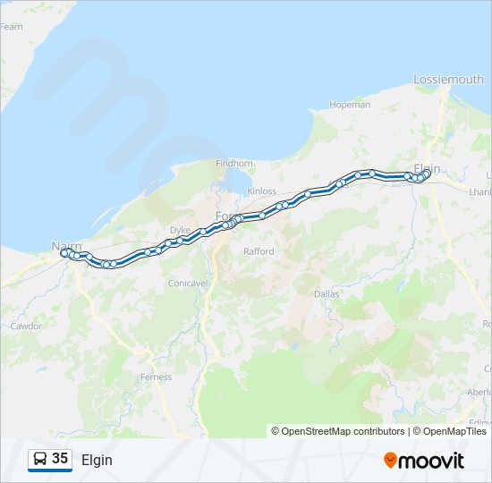 35 bus Line Map