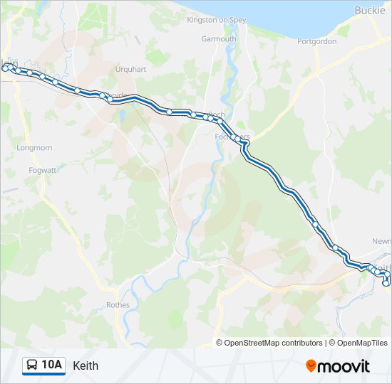 10A Bus Line Map