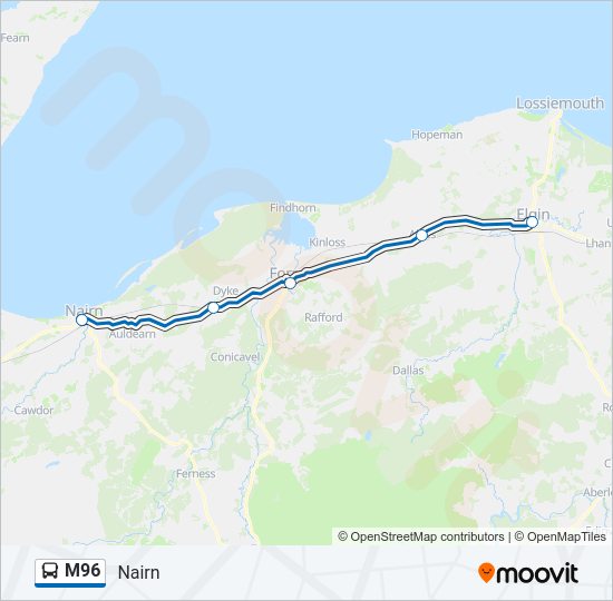 M96 Bus Line Map