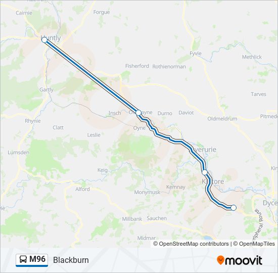 M96 bus Line Map