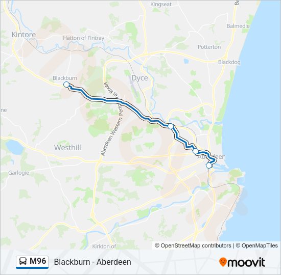 M96 Bus Line Map