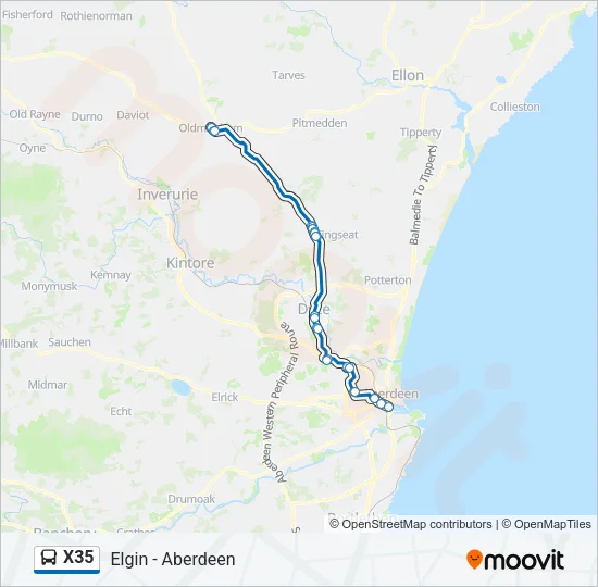 X35 Bus Line Map