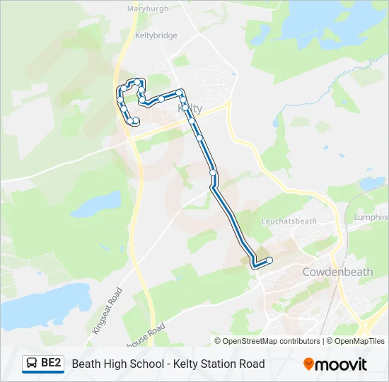 BE2 Bus Line Map