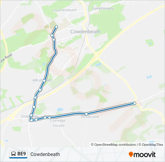 BE9 Bus Line Map