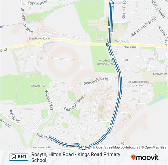 KR1 Bus Line Map