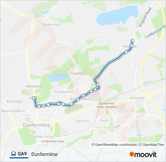 QA9 Bus Line Map