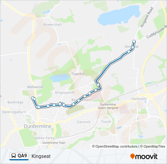 QA9 Bus Line Map