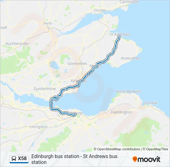 X58 Bus Line Map