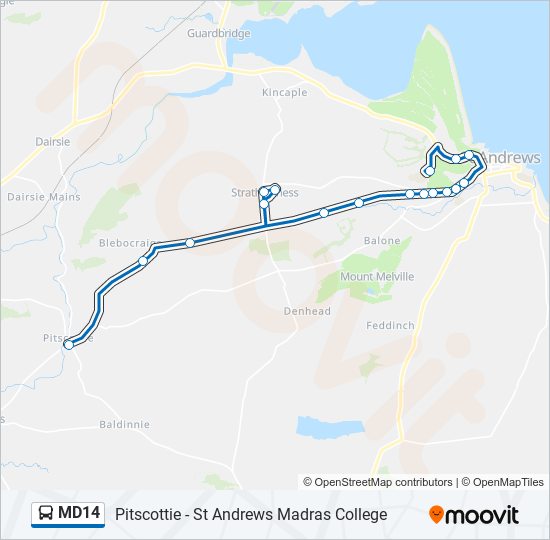 MD14 bus Line Map