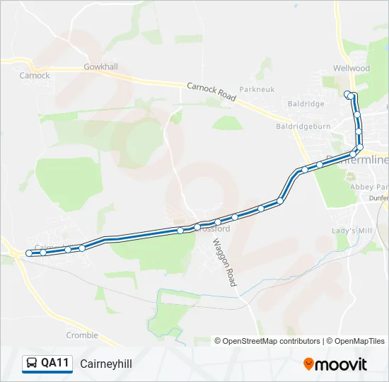 QA11 Bus Line Map