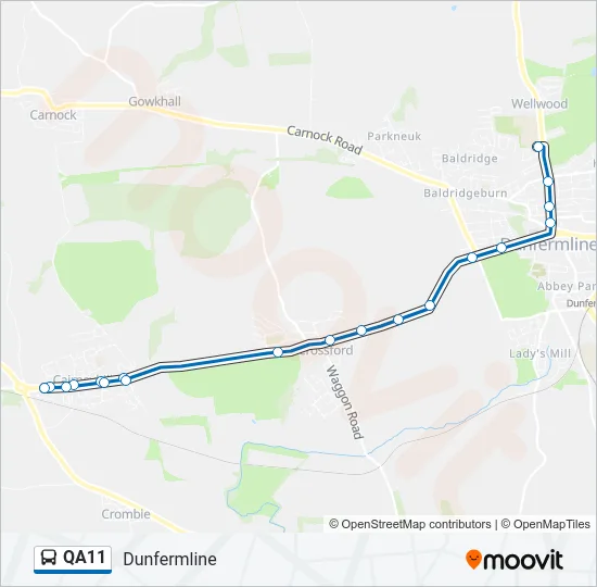 QA11 Bus Line Map