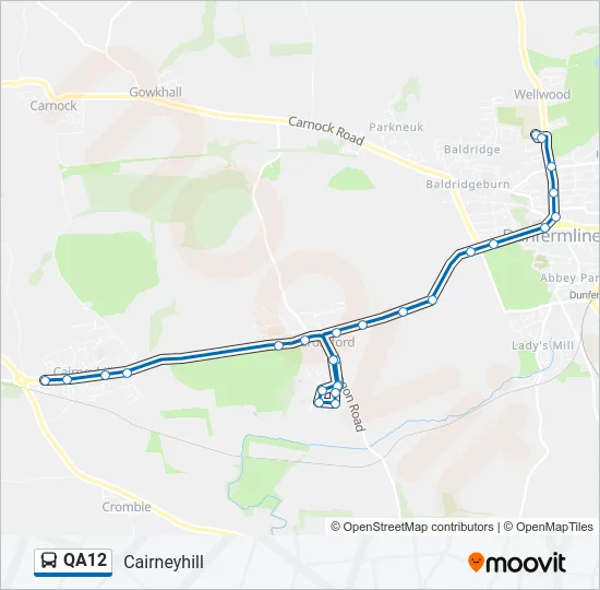 QA12 Bus Line Map