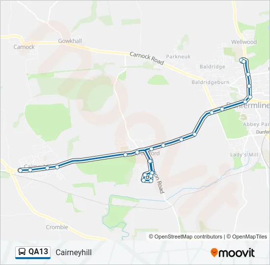 QA13 Bus Line Map
