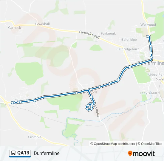 QA13 Bus Line Map