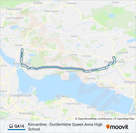 QA16 bus Line Map